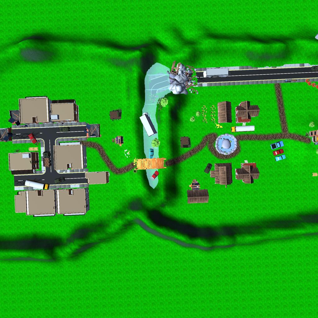 Unity Play | PVP map: half town half farm game